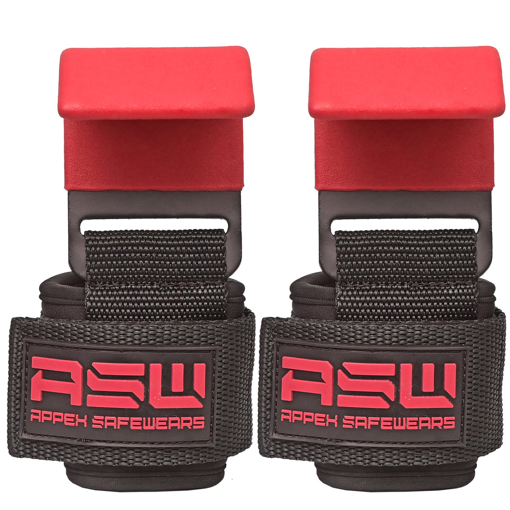 Power Lifting Hooks (Pair) with Wrist Support – Heavy Duty Gym Hooks for Deadlifts, Pull Ups & Shrugs | Padded Straps for Maximum Grip