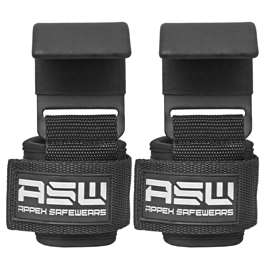 Power Lifting Hooks (Pair) with Wrist Support – Heavy Duty Gym Hooks for Deadlifts, Pull Ups & Shrugs | Padded Straps for Maximum Grip