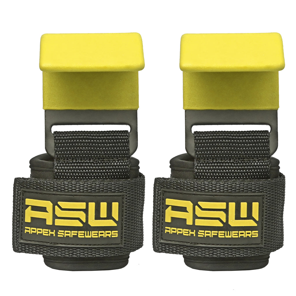 Power Lifting Hooks (Pair) with Wrist Support – Heavy Duty Gym Hooks for Deadlifts, Pull Ups & Shrugs | Padded Straps for Maximum Grip