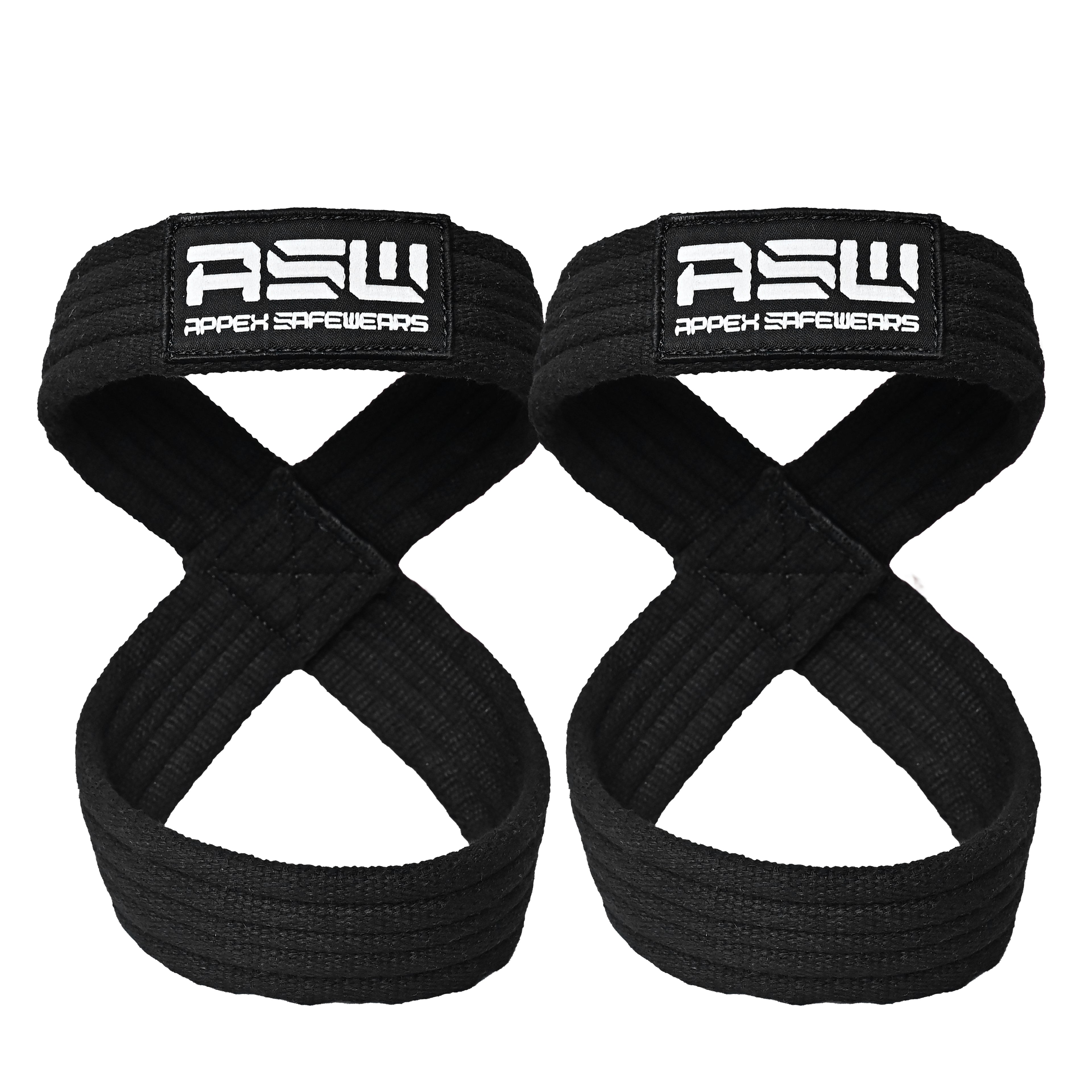 Figure 8 Weightlifting Straps (Pair)  – Anti-Slip Grip for Deadlifts, Powerlifting & Gym Training