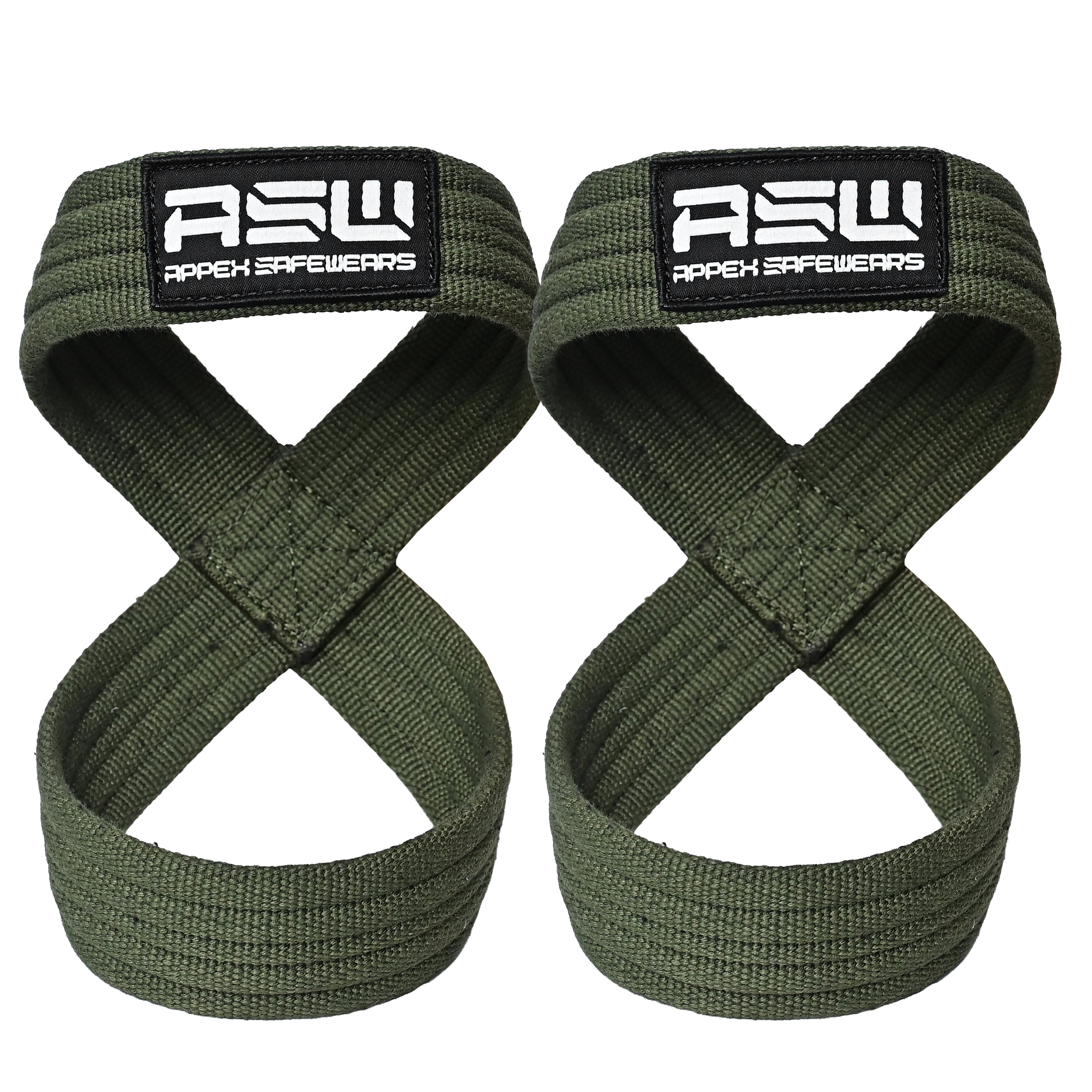 Figure 8 Weightlifting Straps (Pair)  – Anti-Slip Grip for Deadlifts, Powerlifting & Gym Training
