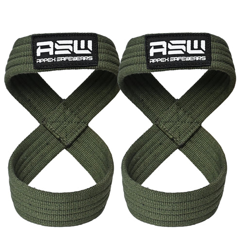 Figure 8 Weightlifting Straps (Pair)  – Anti-Slip Grip for Deadlifts, Powerlifting & Gym Training