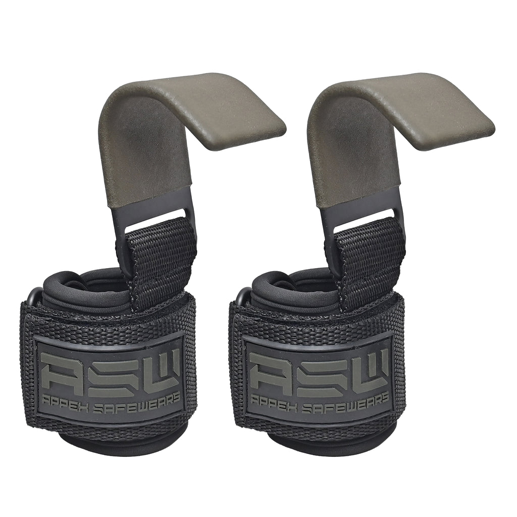 Power Lifting Hooks (Pair) with Wrist Support – Heavy Duty Gym Hooks for Deadlifts, Pull Ups & Shrugs | Padded Straps for Maximum Grip